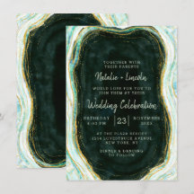 Aquamarine Green & Gold Agate Marble Geode Rock We