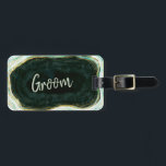 Aquamarine Green & Gold Agate Marmorbahnreise Gepäckanhänger<br><div class="desc">Aquamarines Green & Gold Agate Marble Geode mit glänzenden Goldfolienakzenten und modernem,  gebürstetem Schriftart. Aquamarines Grün,  smaragdgrünes und weißes Stein-Look,  ist luxuriös und modern für Ihre Hochzeit - Personalisierte Groom Honeymoon Gepäckmarken! ~ Karo mein Shop zu sehen,  die gesamte Hochzeitssuite für dieses Design!</div>