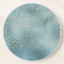 Aquamarine Green Gold Luxe Glam Glitzer Dots