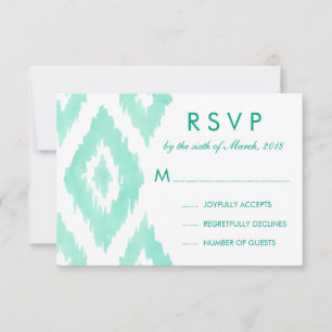Aquamarine Green Ikat UAWG RSVP Karte