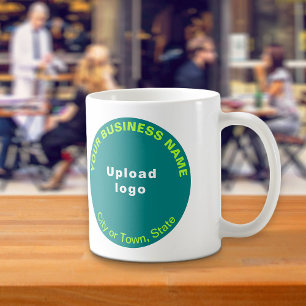Aquamarine Green Round-Business-Marke für Tasse