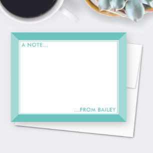 Aquamarine grüne 2-Tone-Stationery Kids Mitteilungskarte