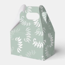 Aquamarine grüne botanische Blätter Geschenkschachtel