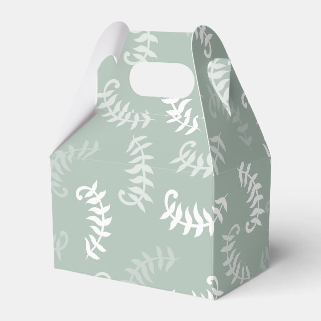 Aquamarine grüne botanische Blätter Geschenkschachtel (Vorderseite)