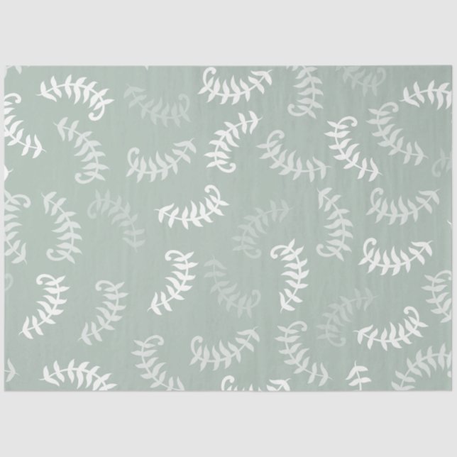 Aquamarine grüne botanische Blätter Seidenpapier (Vorderseite)
