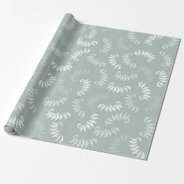 Aquamarine grüne botanische Blätter wackeln Geschenkpapier