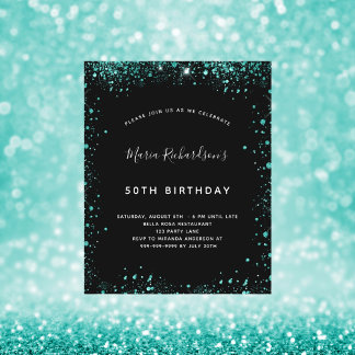 Aquamarine grüne Einladung zum Geburtstag des Haus