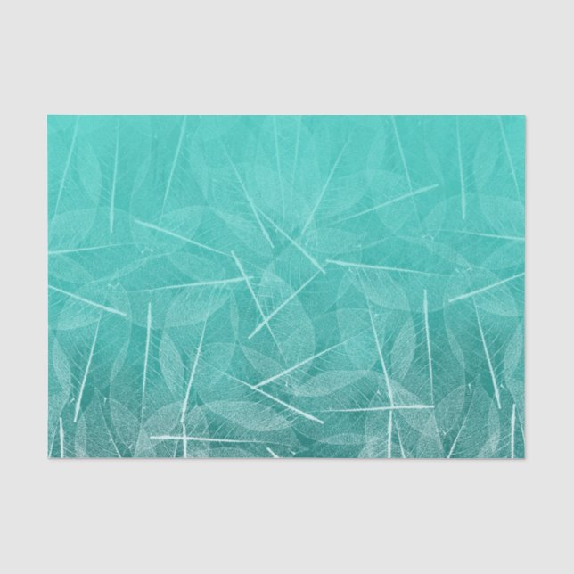 Aquamarine grüne Fleck-Farbe mit Vien verlassen Seidenpapier (Vorderseite)