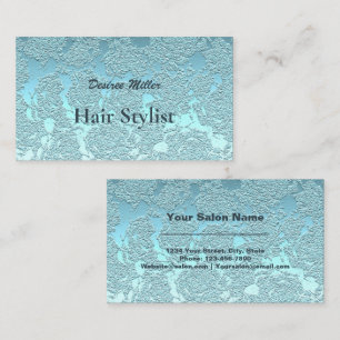 Aquamarine, grüne Hair Stylist Moderne Blumenmeta Visitenkarte