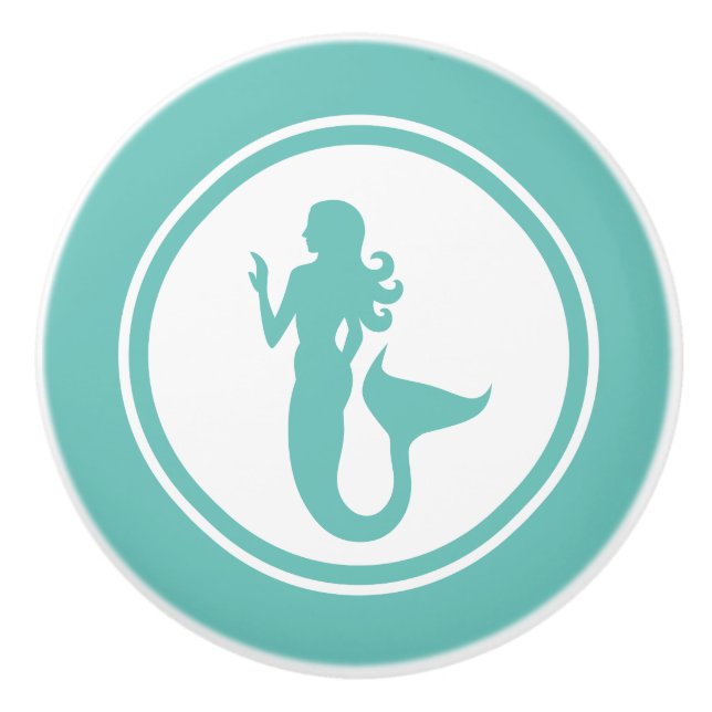 Aquamarine grüne keramikknauf (Vorderseite)