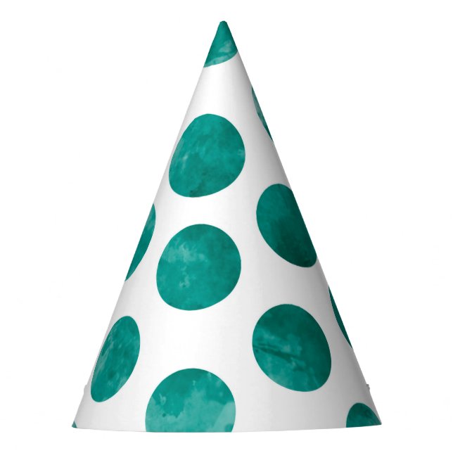 Aquamarine grüne Polka Dots Muster Wasserfarbe Abs Partyhütchen (Vorderseite)