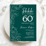 Aquamarine grüne Überraschung 60. Geburtstag Einladung<br><div class="desc">Aquamarine grüne Überraschung 60. Geburtstag Einladung. Minimalistisches modernes feminines Design mit botanischen Akzenten und Typografie-Script-Schriftart. Einfache florale Einladungskarte perfekt für eine stilvolle weibliche Überraschung am Tag.</div>