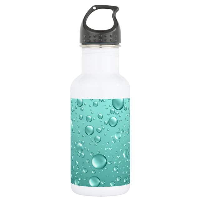 Aquamarine grüne Wassertropfen Edelstahlflasche (Vorderseite)