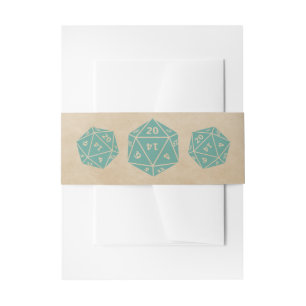 Aquamarine Grunge D20 Dice Gamer Bly Bands Einladungsbanderole