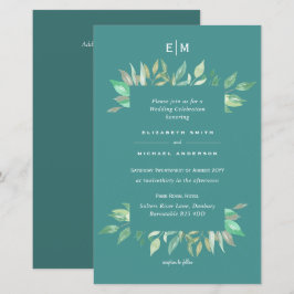 Aquamarine Grünpflanzen Blätter Budget Hochzeit Ei