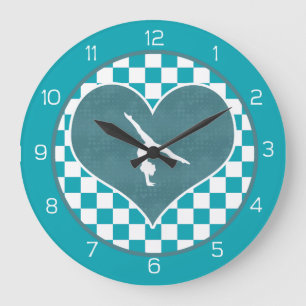 Aquamarine Gymnastik Große Wanduhr