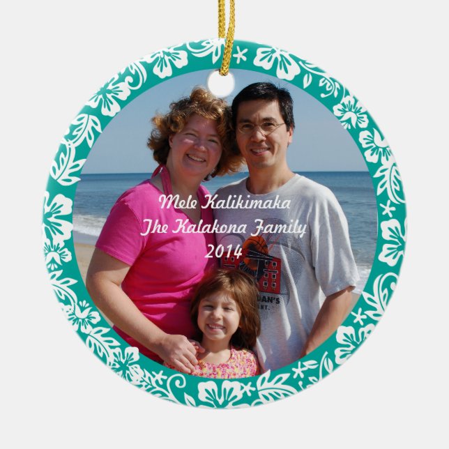 Aquamarine hawaiische keramikornament (Vorne)