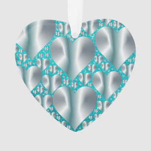 Aquamarine Hearts Parties scintillant Turquoise Fa