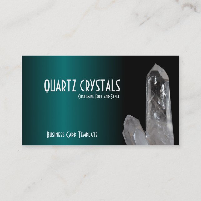 Aquamarine Heilungskristalle - Quarzkristalle Visitenkarte (Vorderseite)
