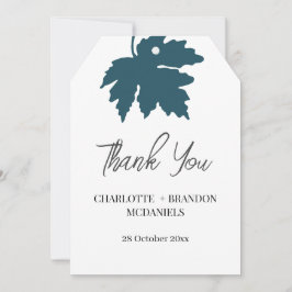 Aquamarine Herbstmapelleaf Hochzeit Vielen Dank Dankeskarte