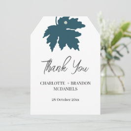 Aquamarine Herbstmapelleaf Hochzeit Vielen Dank Dankeskarte