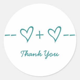 Aquamarine Herzäquation Danke Stickers