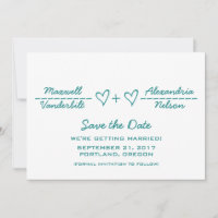 Aquamarine Herzäquation Save the Date einladen
