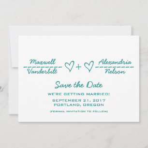 Aquamarine Herzäquation Save the Date einladen Einladung