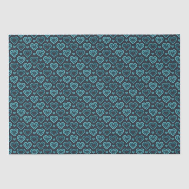 Aquamarine Herzen Seidenpapier (Vorderseite)