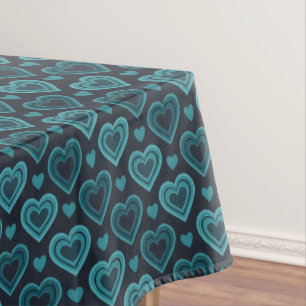 Aquamarine Herzen Tischdecke
