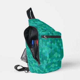 Aquamarine Hexagons Crossbody Bag