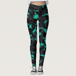 Aquamarine Highlights Camouflage Leggings