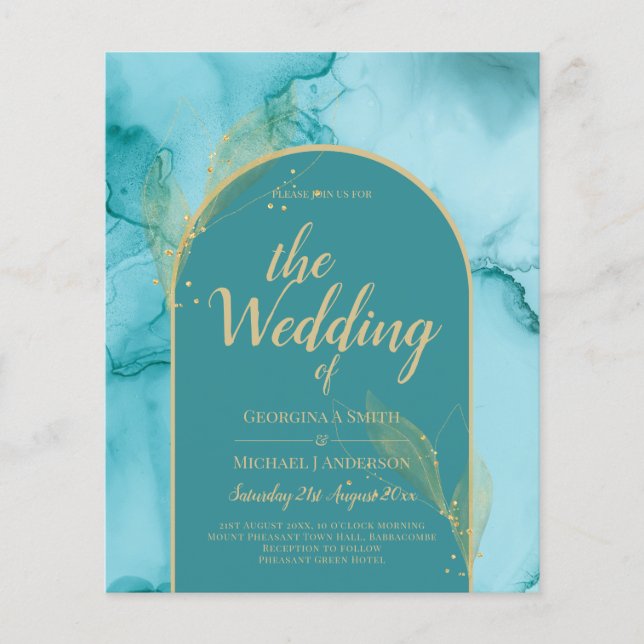 Aquamarine Hochzeit des Ocean Turquoise Flyer (Vorne)