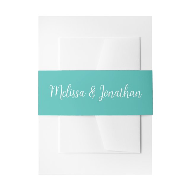 Aquamarine Hochzeit Einladungsbanderole (Vorderseite Beispiel)