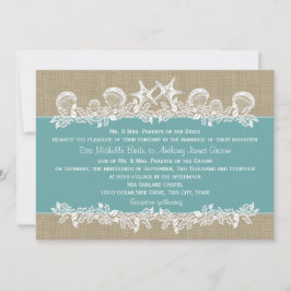 Aquamarine Hochzeit in Sea Garland Einladung