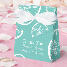 Aquamarine Hochzeit mit weißem Sand-Dollar-Muschel Geschenkschachtel