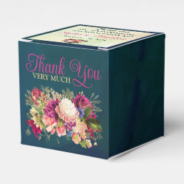 Aquamarine Hochzeit, Navy, Green, Gold Bold Floral Geschenkschachtel