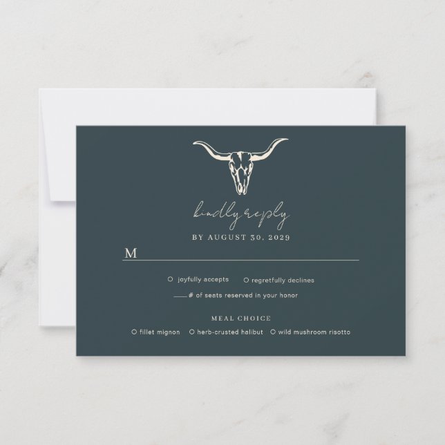 Aquamarine Hochzeit RSVP Karte (Vorderseite)