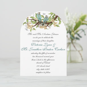 Aquamarine Hochzeit von Aqua Blue und Yellow Bird Einladung