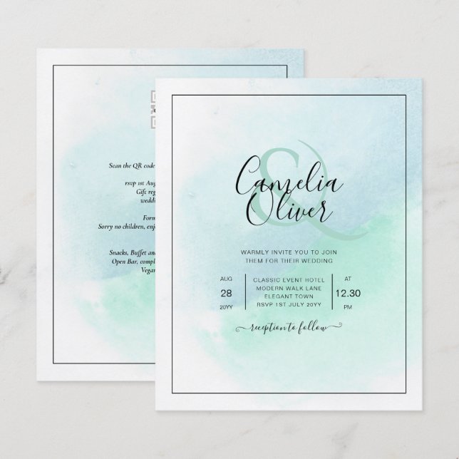 AQUAMARINE Hochzeit von Meerglas - HAUSHALT (Vorne/Hinten)