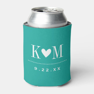 Aquamarine Hochzeitmonogramm Dosenkühler