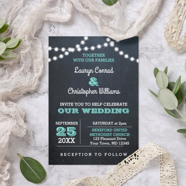 Aquamarine Hochzeitseinladung in der Tafel Einladung (Von Creator hochgeladen)