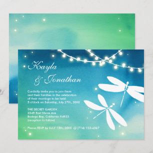 Aquamarine Hochzeitseinladungen für Blaue und Grün Einladung