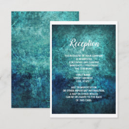 Aquamarine Hochzeitsempfehlung mit blauem Grunge Einladung
