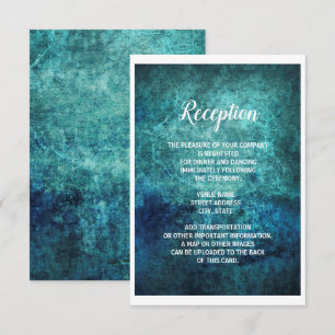 Aquamarine Hochzeitsempfehlung mit blauem Grunge Einladung