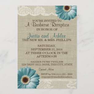 Aquamarine Hochzeitsempfehlung von Daisy und Burla Einladung