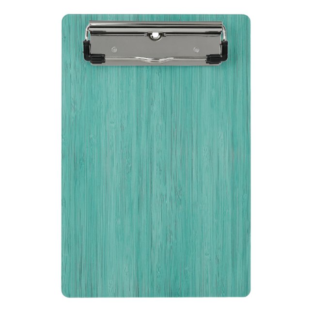 Aquamarine-hölzerner Korn-Bambusblick Mini Klemmbrett (Vorderseite)