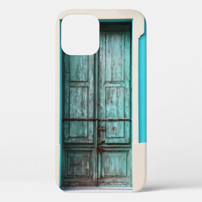 AQUAMARINE HOLZTÜR GESCHLOSSEN Case-Mate iPhone HÜLLE (Rückseite)