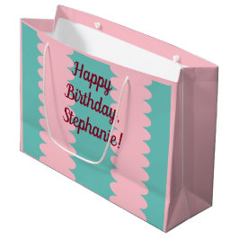 aquamarine, hübsche, anpassbare, blasenpink große geschenktüte