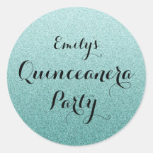 Aquamarine Imitate Glitzer Ombre Quinceanera Aufkl